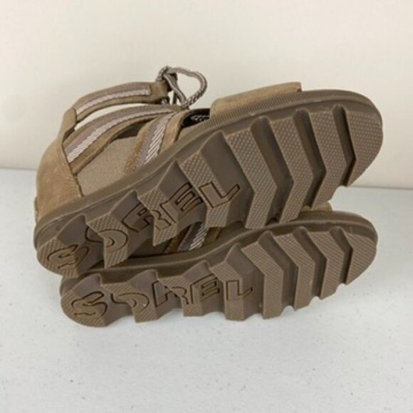 Sorel Joanie II Lace Up Sandals Wedges Womens 7.5 Tan Beige - Picture 6 of 8